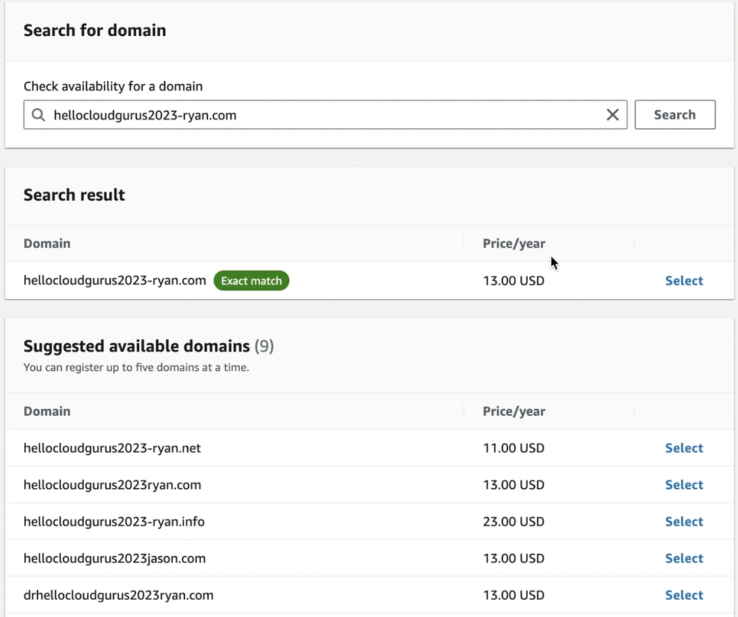 ลือกจด Domain จาก Domain ที่ยังว่างอยู่