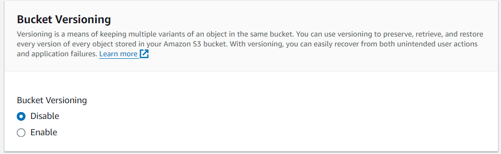 AWS S3 Create New Bucket Step 4