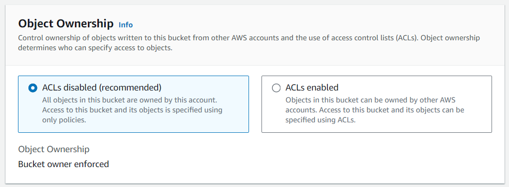 AWS S3 Create New Bucket Step 2
