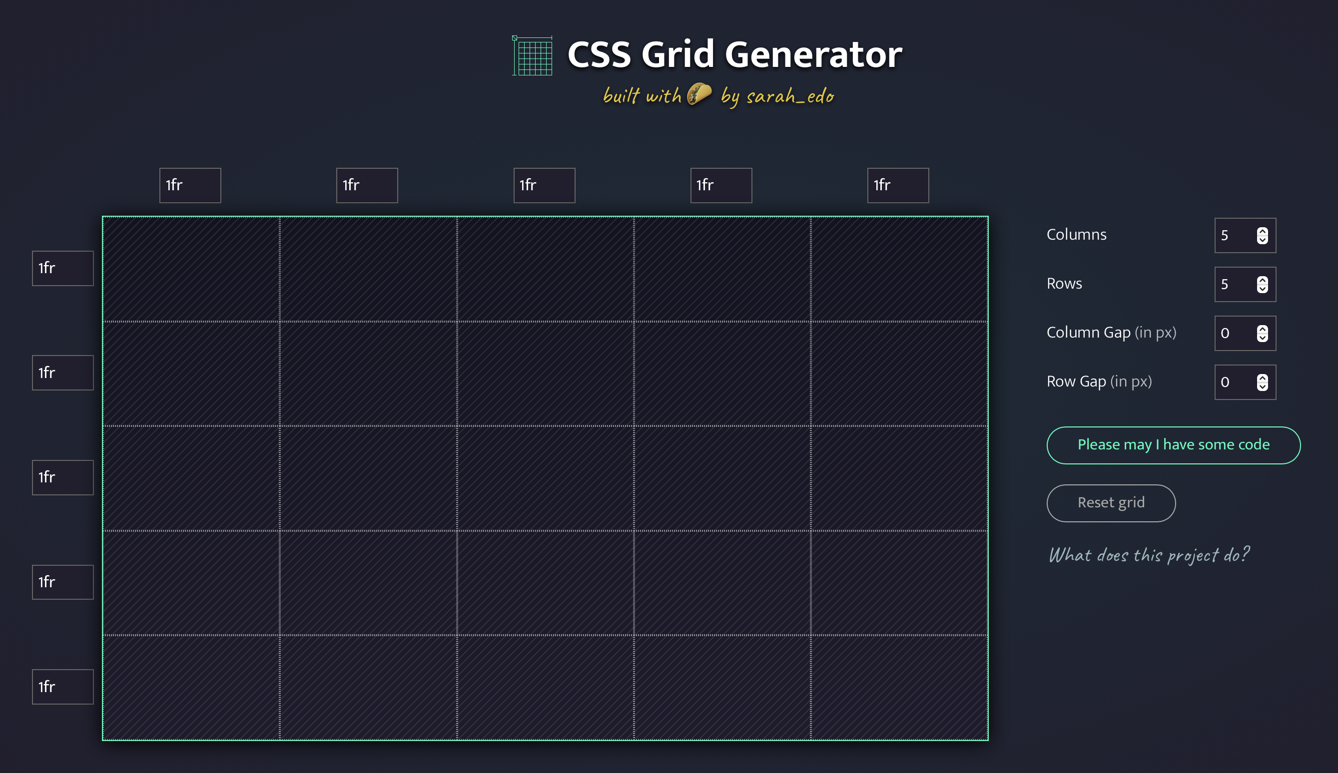 CSS grid generator