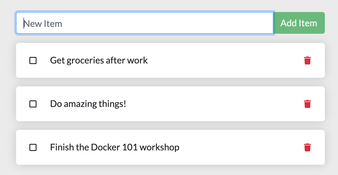 ตัวอย่าง Todo Application บน docker