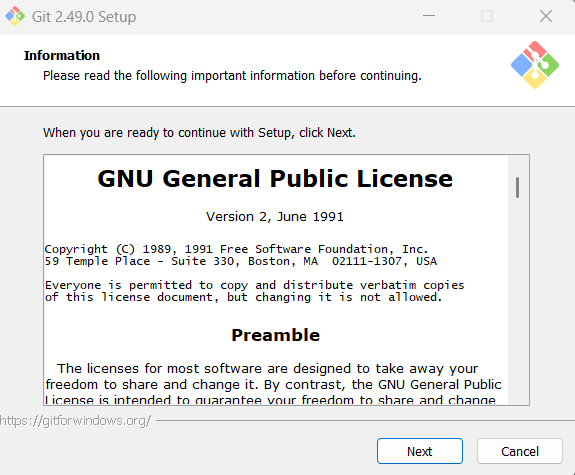 Git Installtion step 2