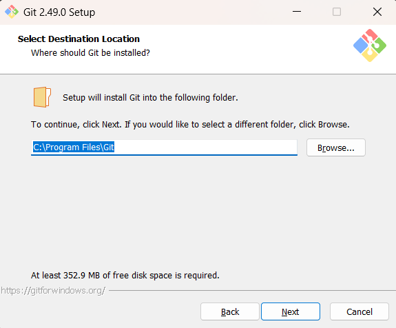 Git Installtion step 3