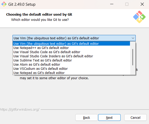 Git Installtion step 6