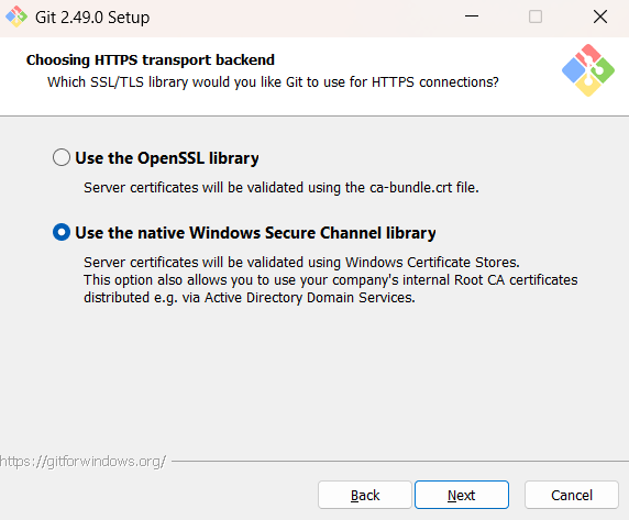 Git Installtion step 10