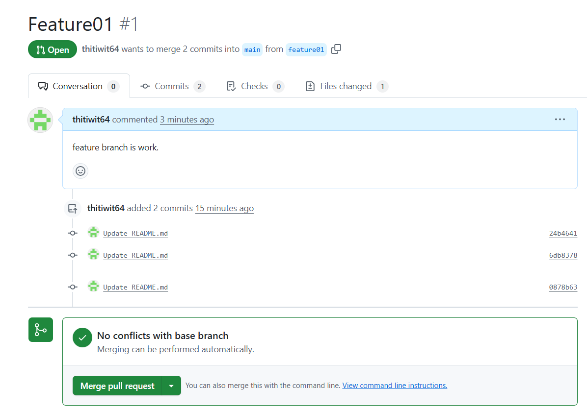 Github Pull Request from Feature Branch