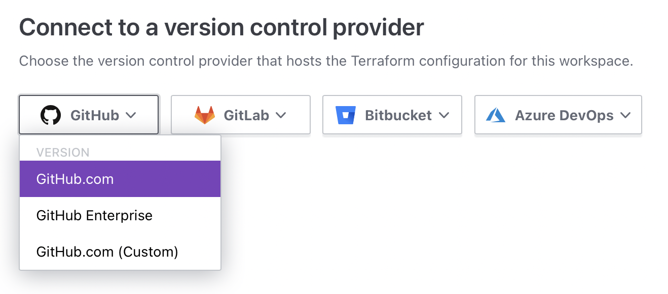 Terraform connect to Version Control