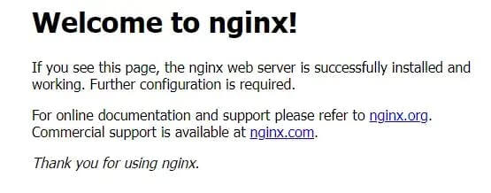 Nginx welcome page