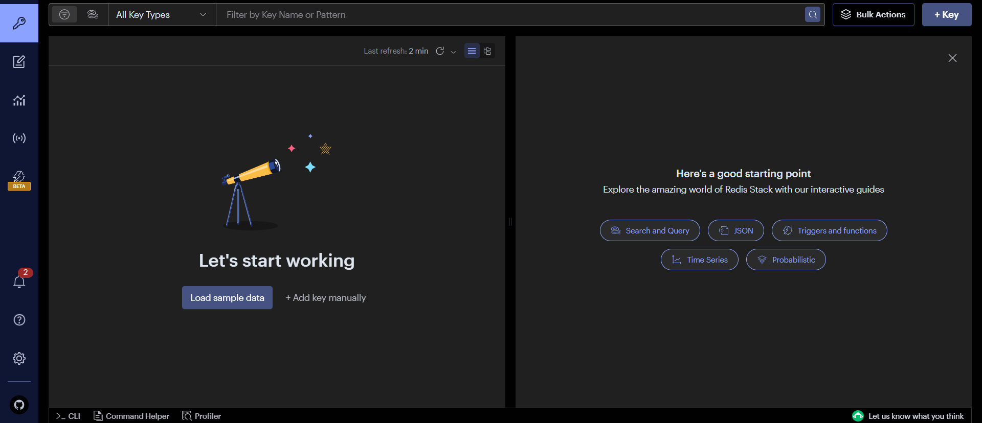 RedisInsight Database Dashboard