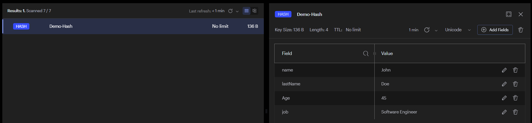 RedisInsight Keys