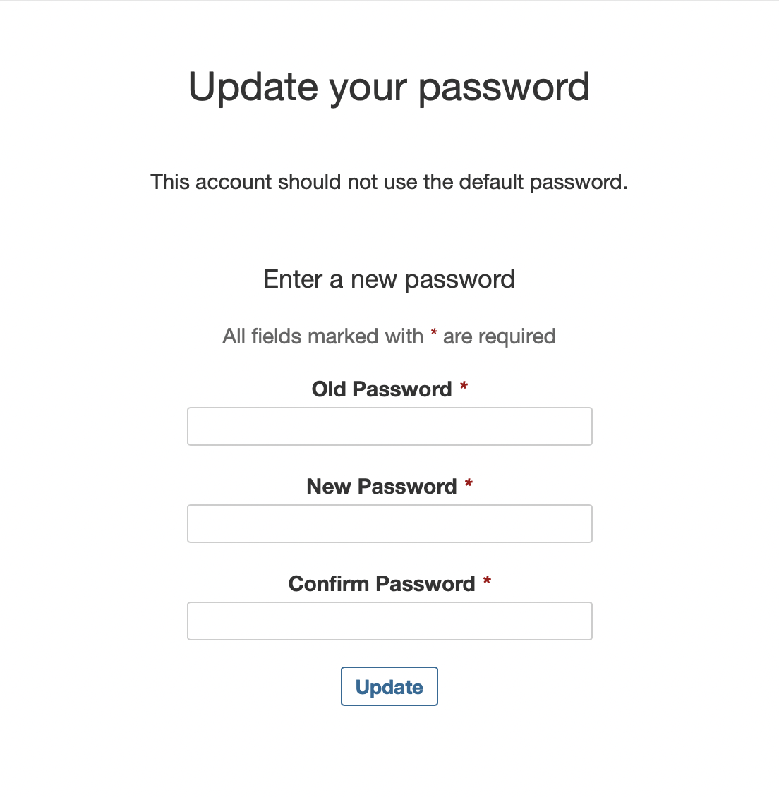 Sonarqube forced update password