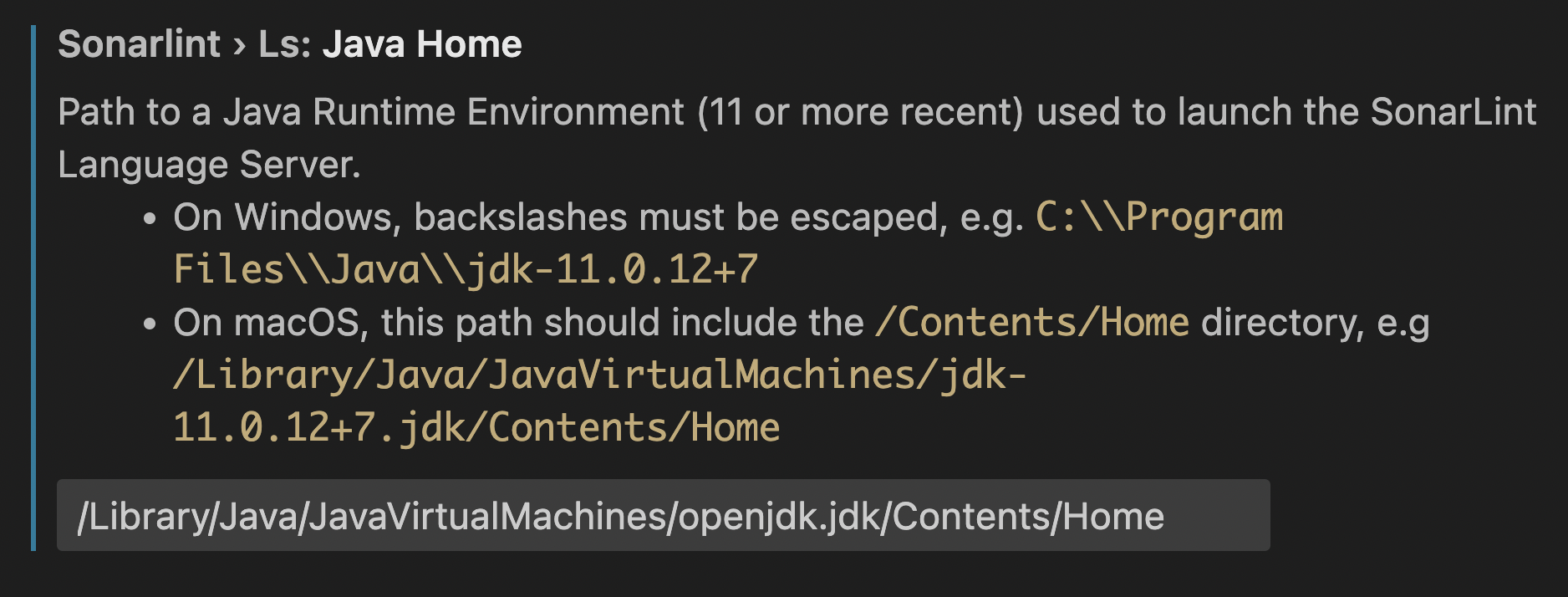 Setting JAVA Home ให้กับ SonarLint